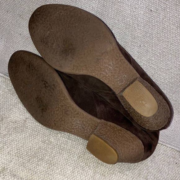 Sessun size 41 women’s soft suede leather Booties dark brown lace up - Picture 5 of 15